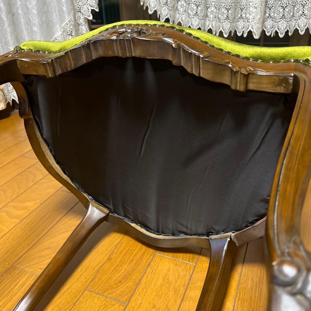 グリーンベルベットダイニングチェア③