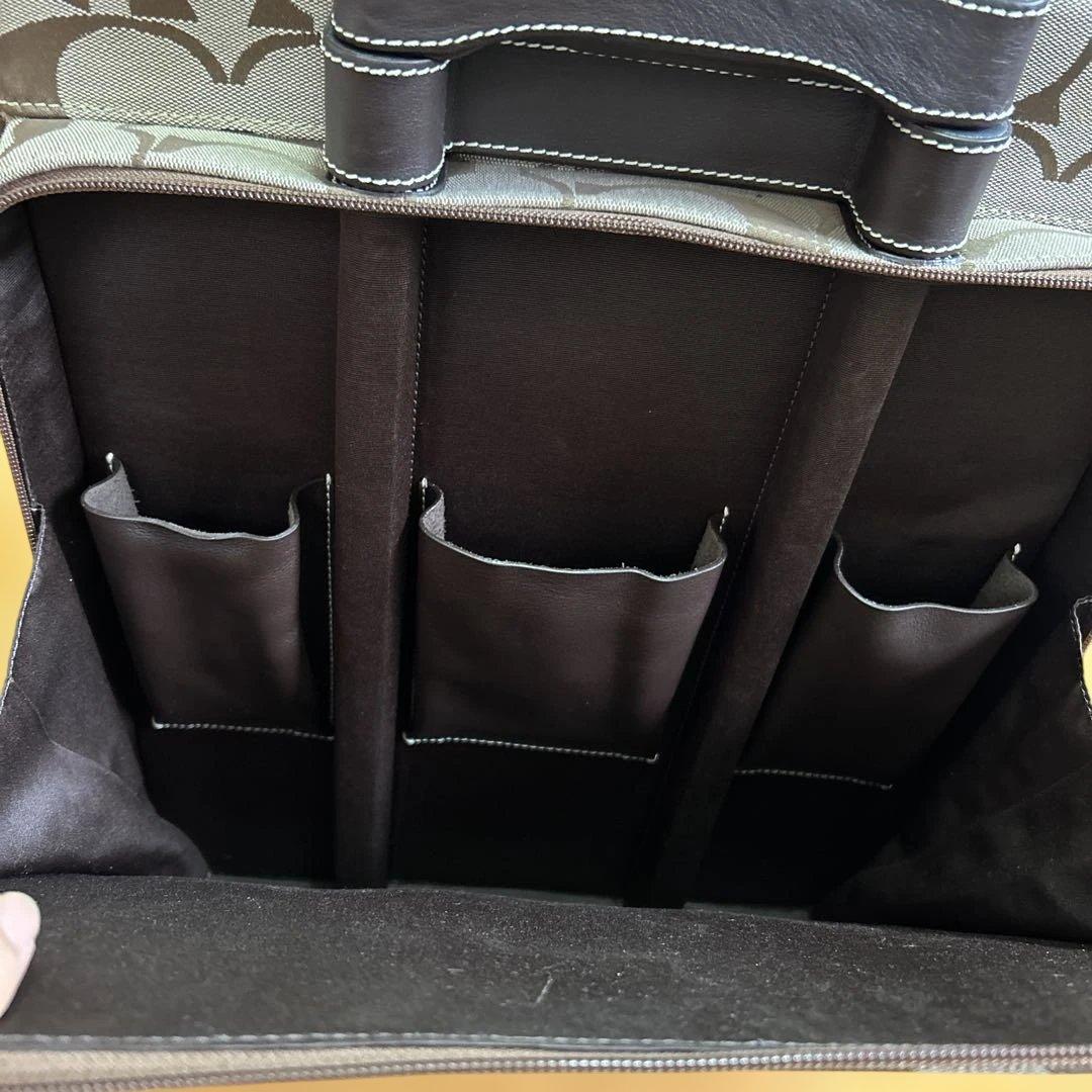 COACH 中型キャリーケース ブラウン/ベージュ／二輪