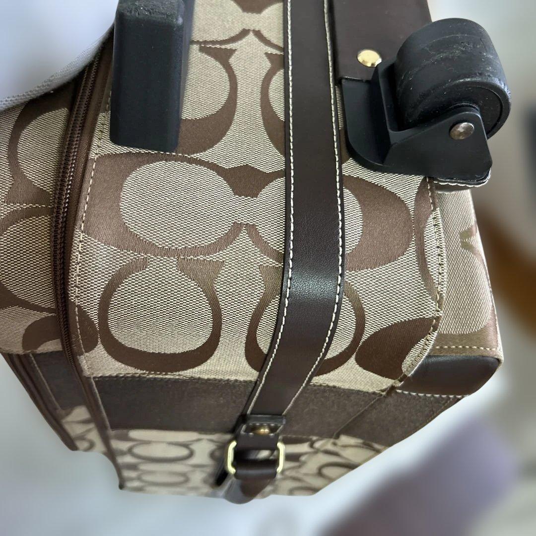 COACH 中型キャリーケース ブラウン/ベージュ／二輪