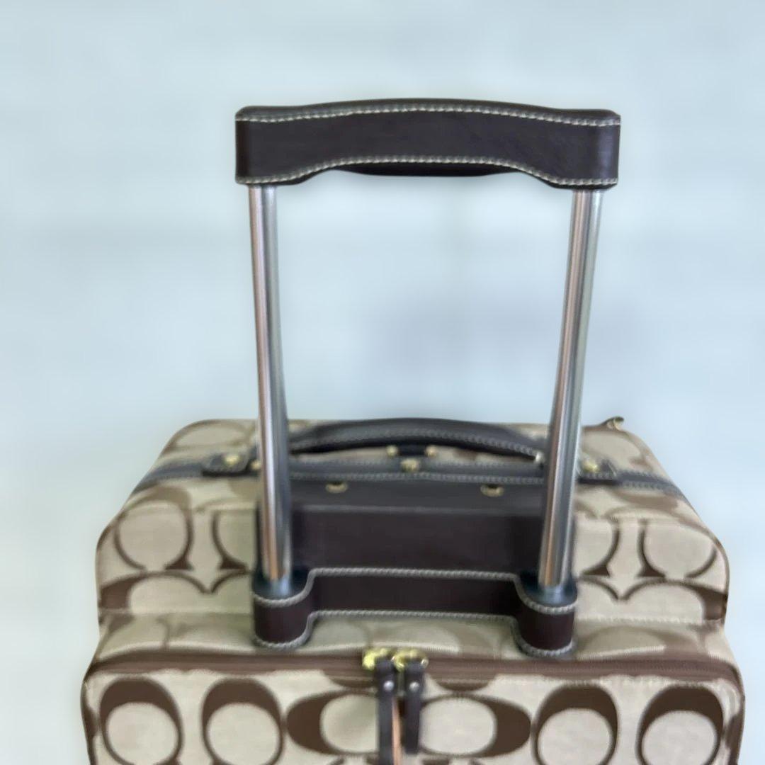 COACH 中型キャリーケース ブラウン/ベージュ／二輪