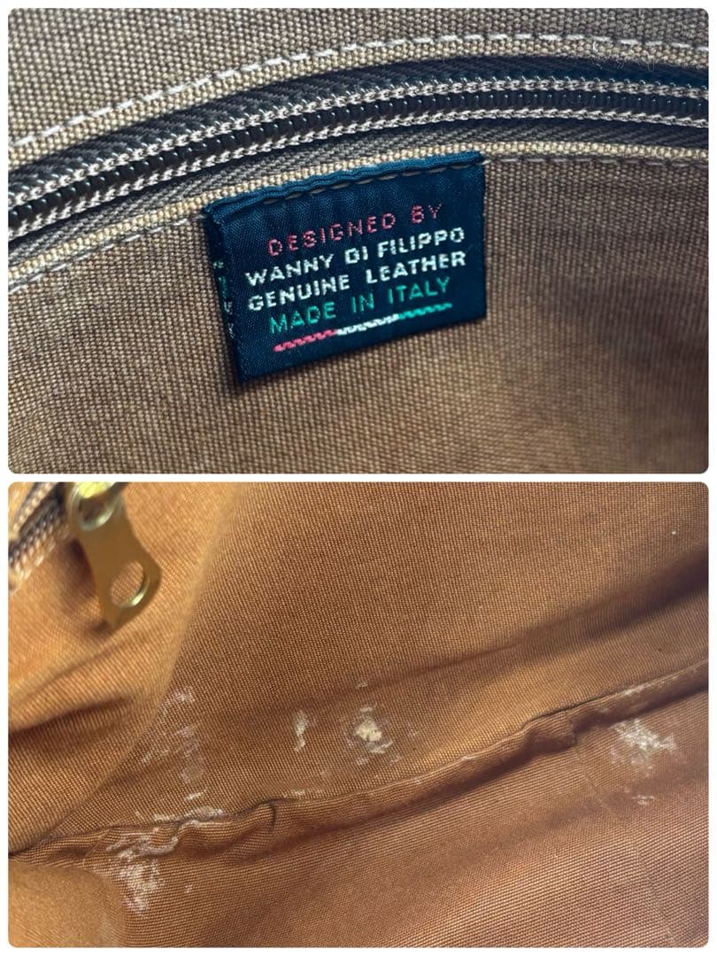 【ヴィンテージ】イルビゾンテ　ショルダーバッグ　オールレザー　茶　ロゴ型押し