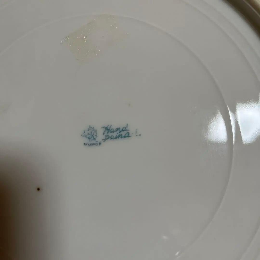 オールドノリタケ　飾り皿 金盛り　風景　メープルリーフ印　里帰り　骨董　明治