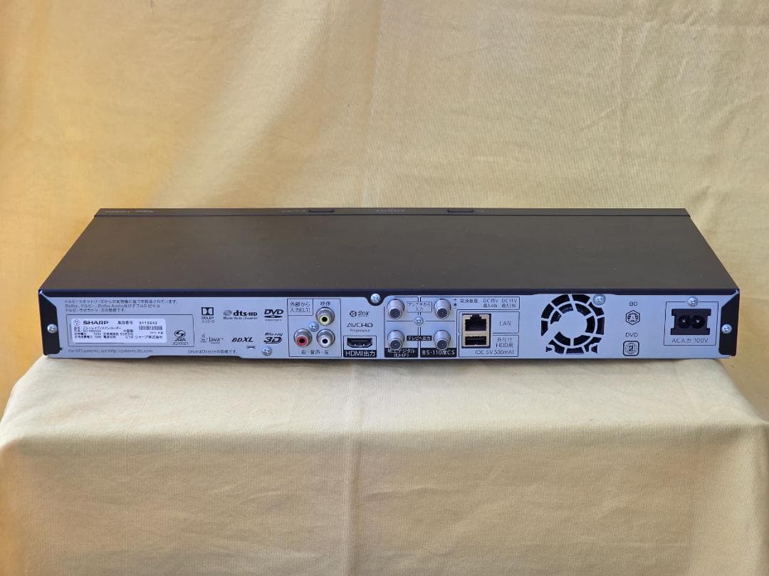 SHARP AQUOS BDレコーダー BD-NW500　2016年製 整備品