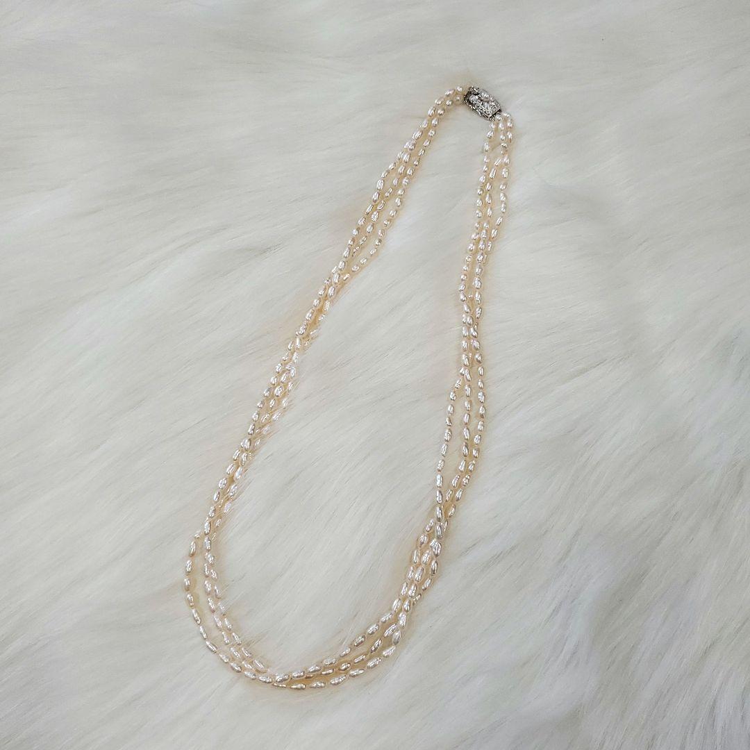 新品☆田崎真珠✨TASAKI 3連パールネックレス　淡水　本真珠