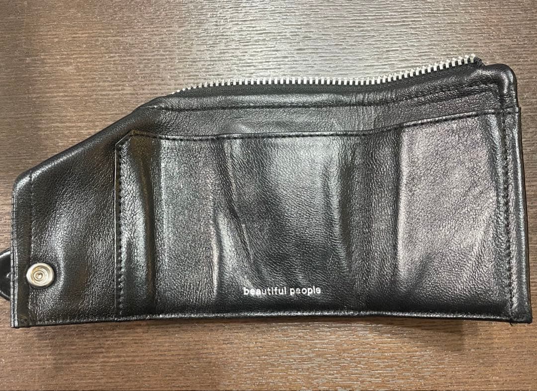 beautiful people 三つ折り財布 黒　ウォレット　ブラック　箱付き
