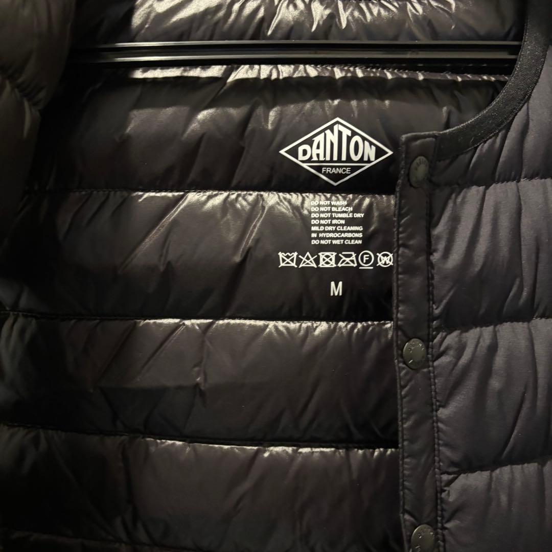 DANTON ブラック キルティングダウンベスト Mサイズ