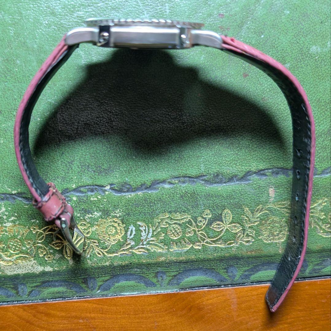 ティファニー　ダイバーズ　赤　Quartz　純正レザーベルト　稼働品