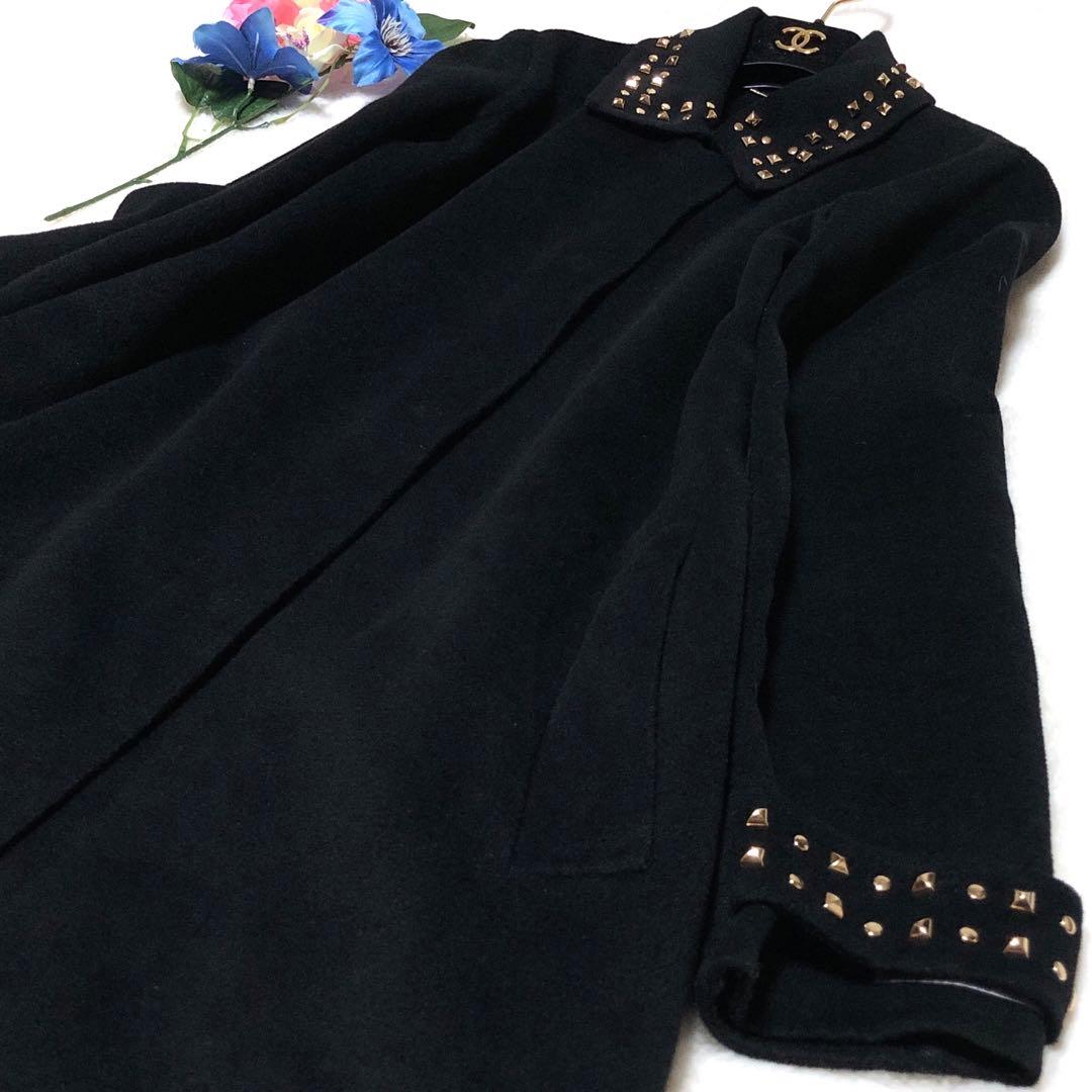 極美品　マレーラ　チェスターコート　スタッズ　クチートアマーノ　黒　38