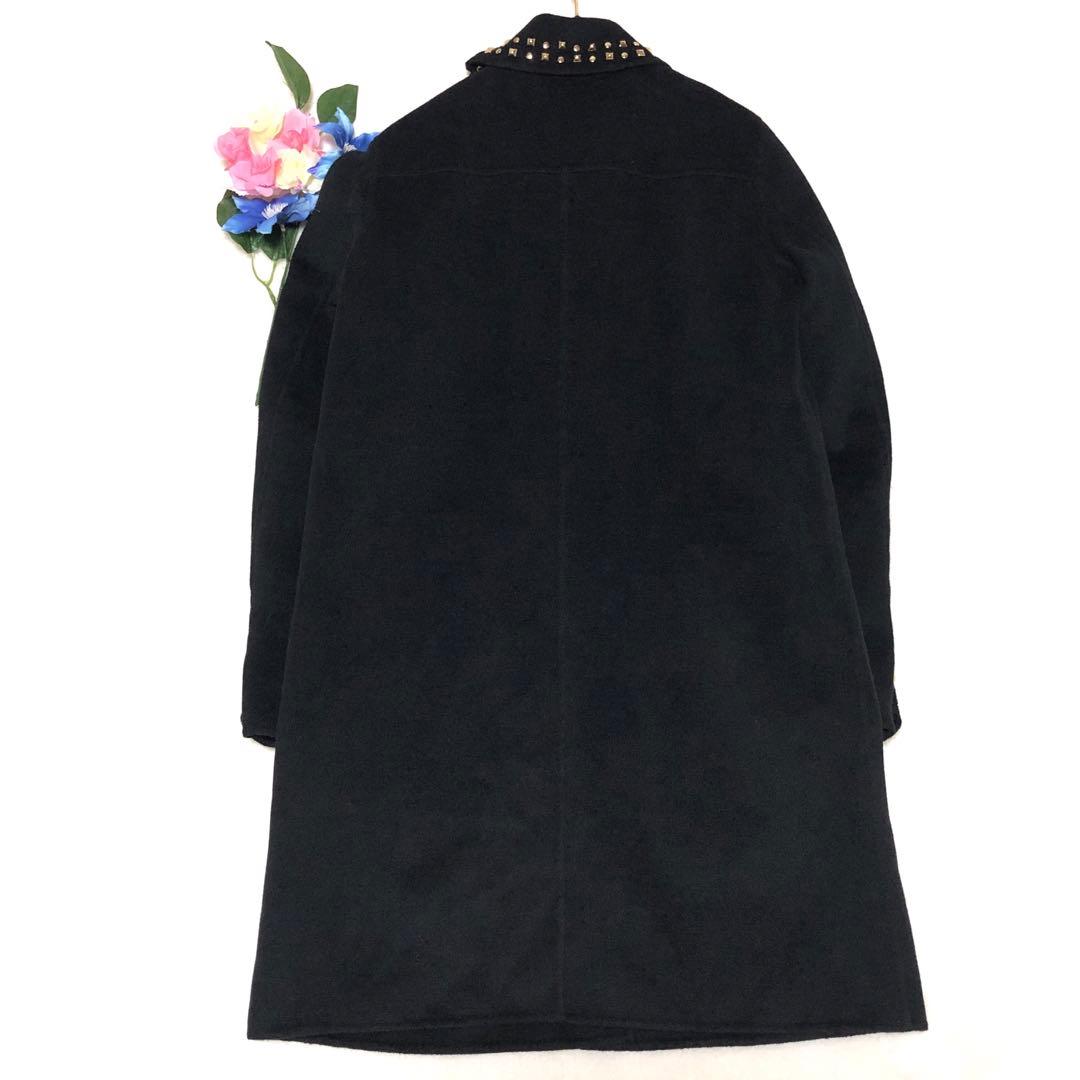 極美品　マレーラ　チェスターコート　スタッズ　クチートアマーノ　黒　38