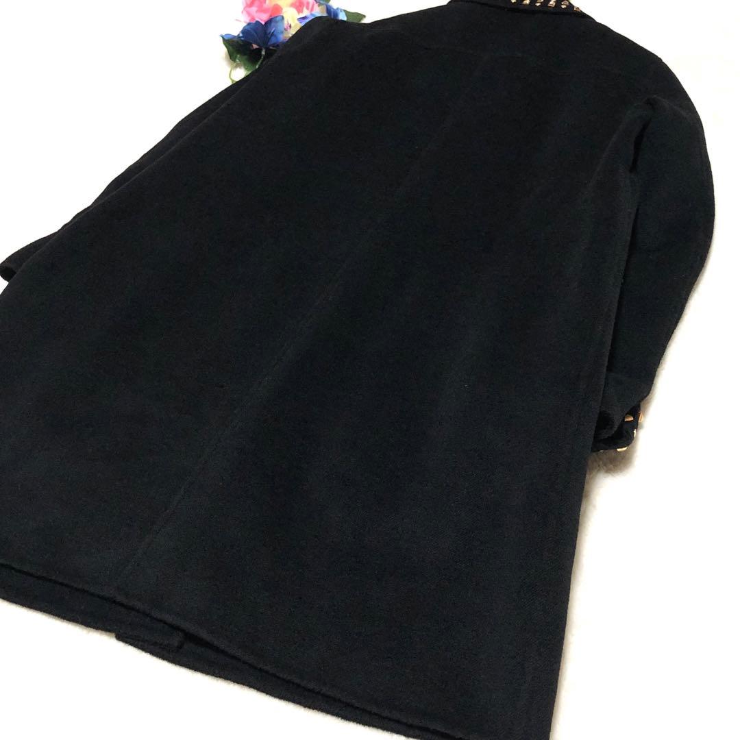 極美品　マレーラ　チェスターコート　スタッズ　クチートアマーノ　黒　38