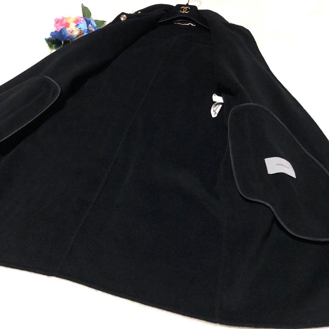 極美品　マレーラ　チェスターコート　スタッズ　クチートアマーノ　黒　38