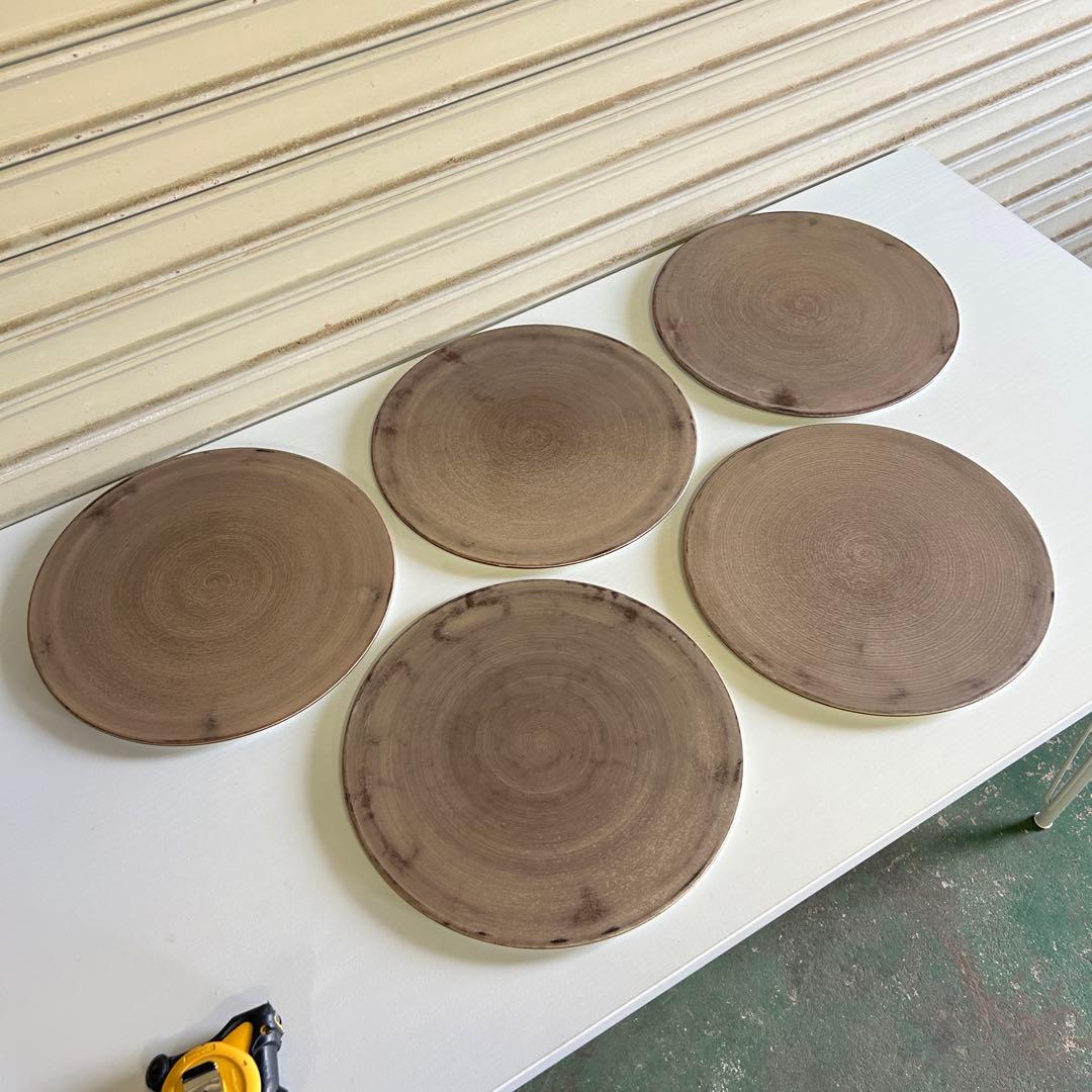 CE67 ★M.STYLE★ お皿 プレート5枚 平皿 茶色 食器 1