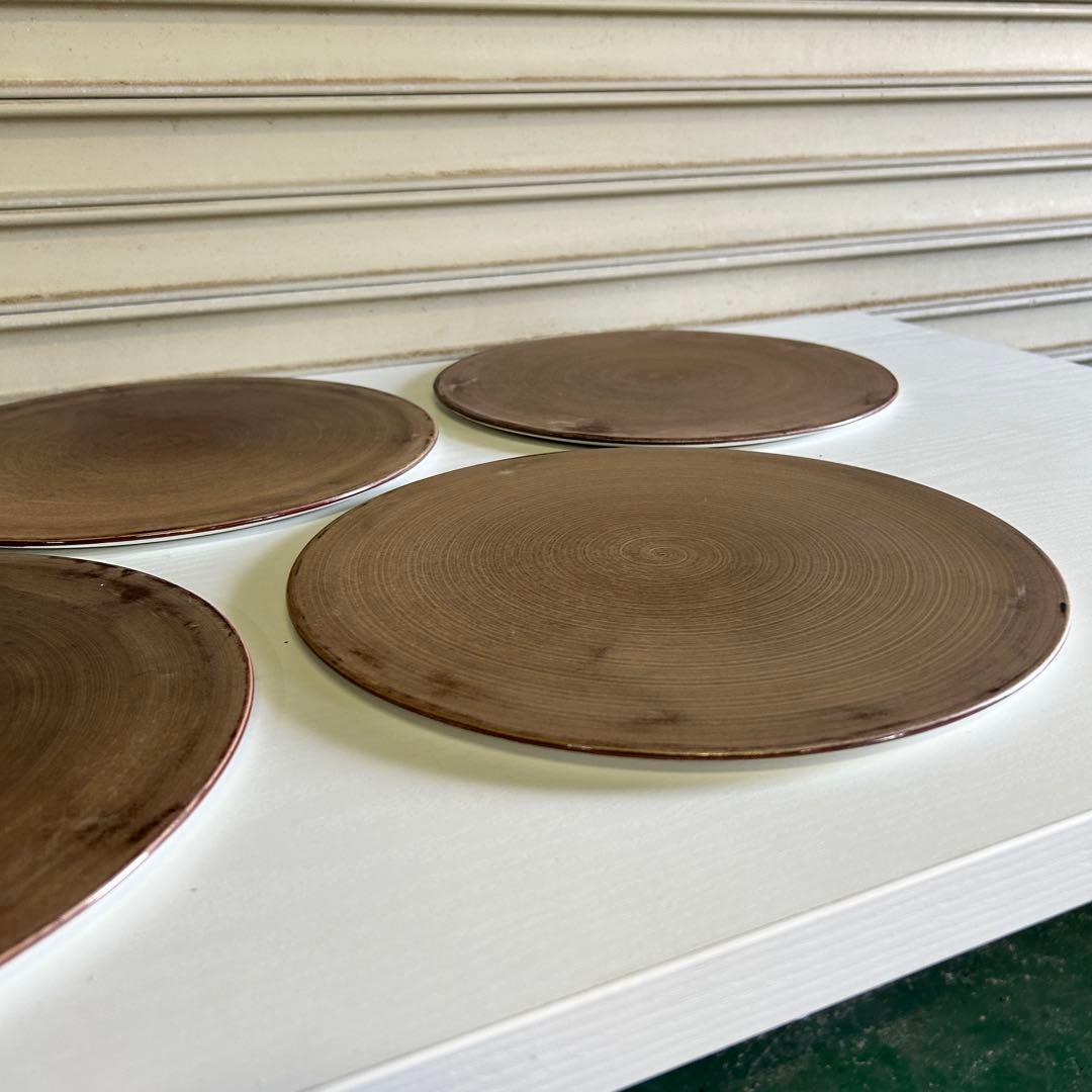 CE67 ★M.STYLE★ お皿 プレート5枚 平皿 茶色 食器 1