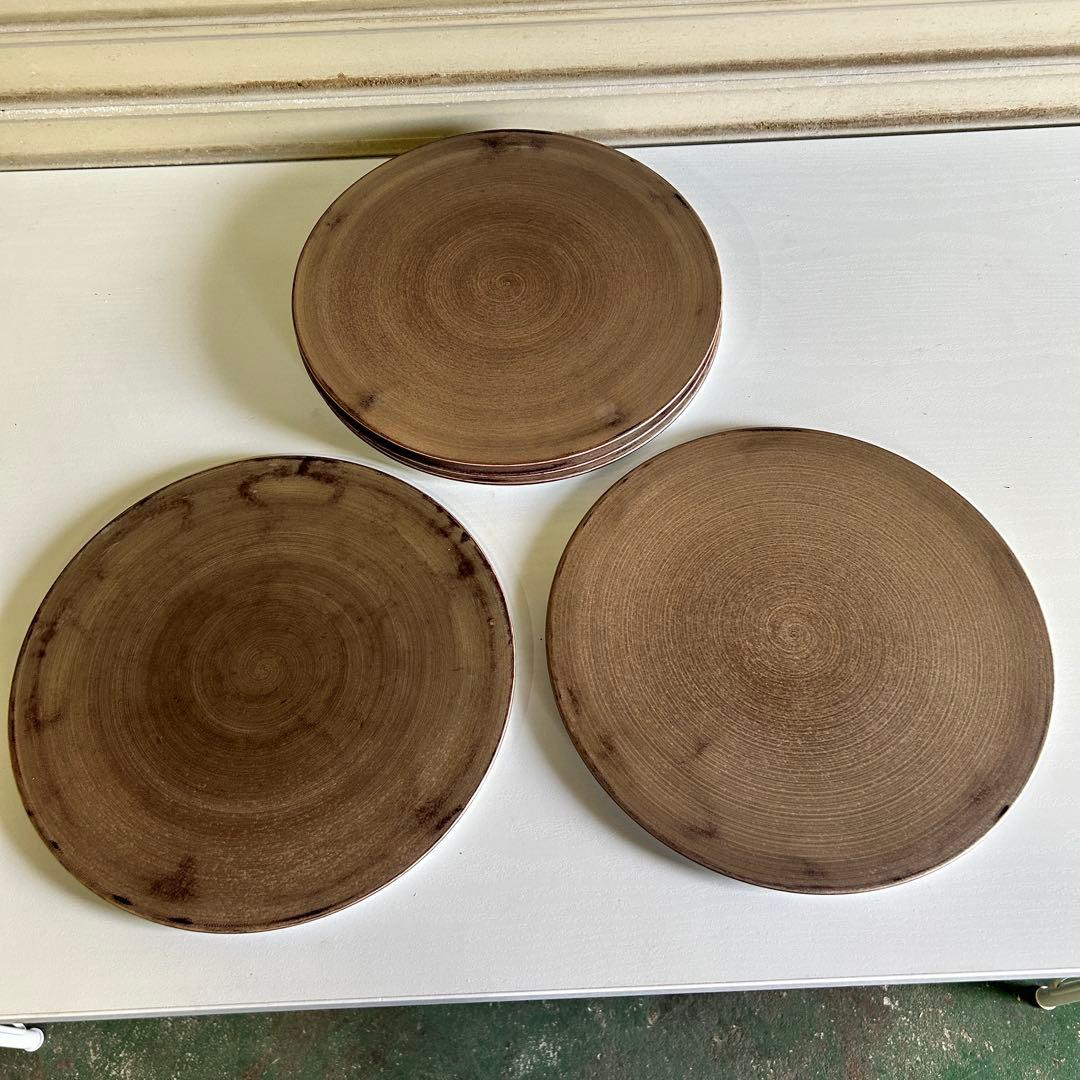 CE67 ★M.STYLE★ お皿 プレート5枚 平皿 茶色 食器 1