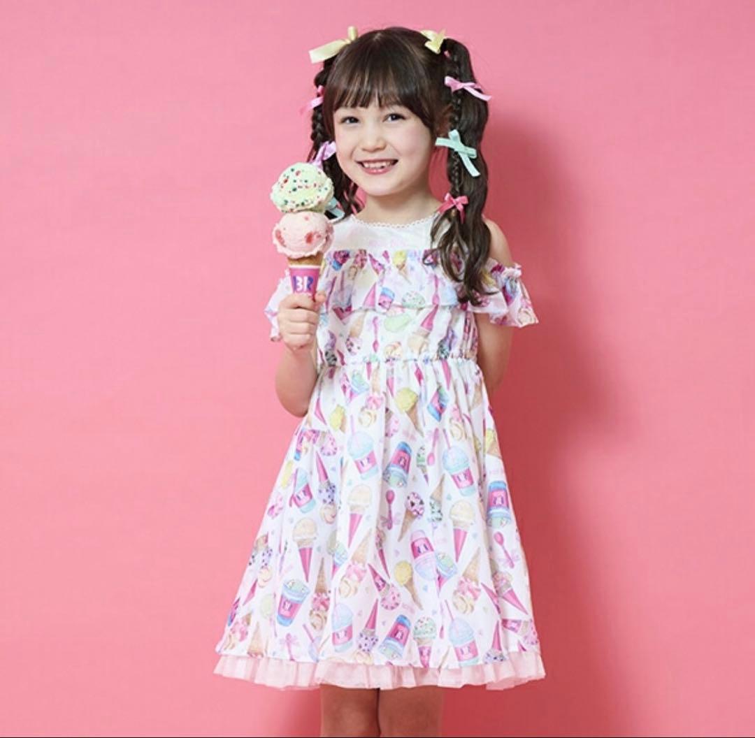 mezzo piano 31コラボ　アイスクリーム柄 半袖ワンピース 120