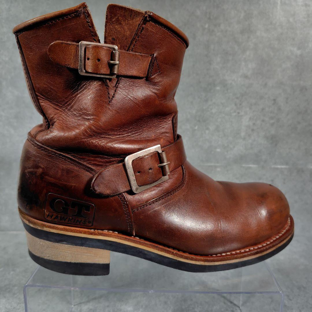 ホーキンス　エンジニアブーツ　ブラウン　レザー　本革　ベルト　【26.5】