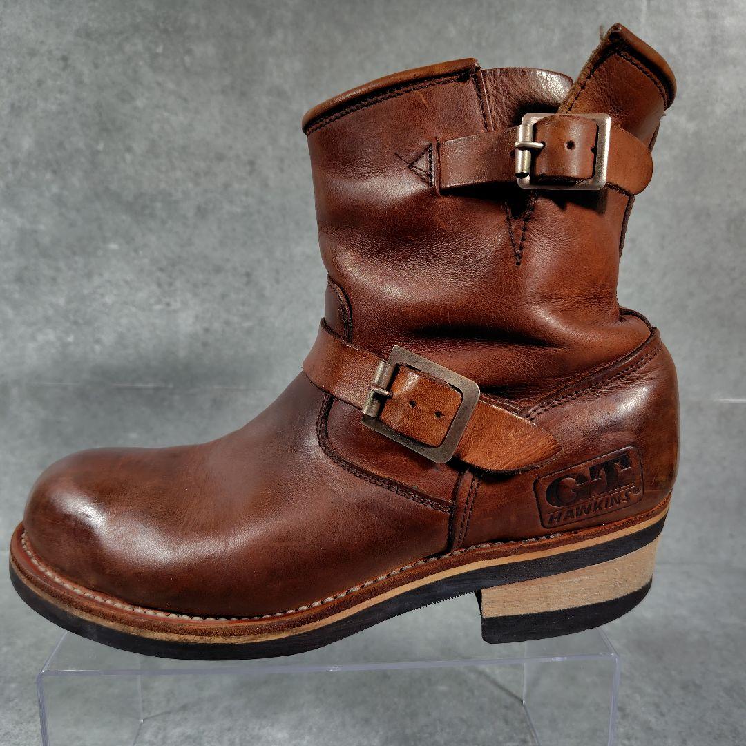 ホーキンス　エンジニアブーツ　ブラウン　レザー　本革　ベルト　【26.5】
