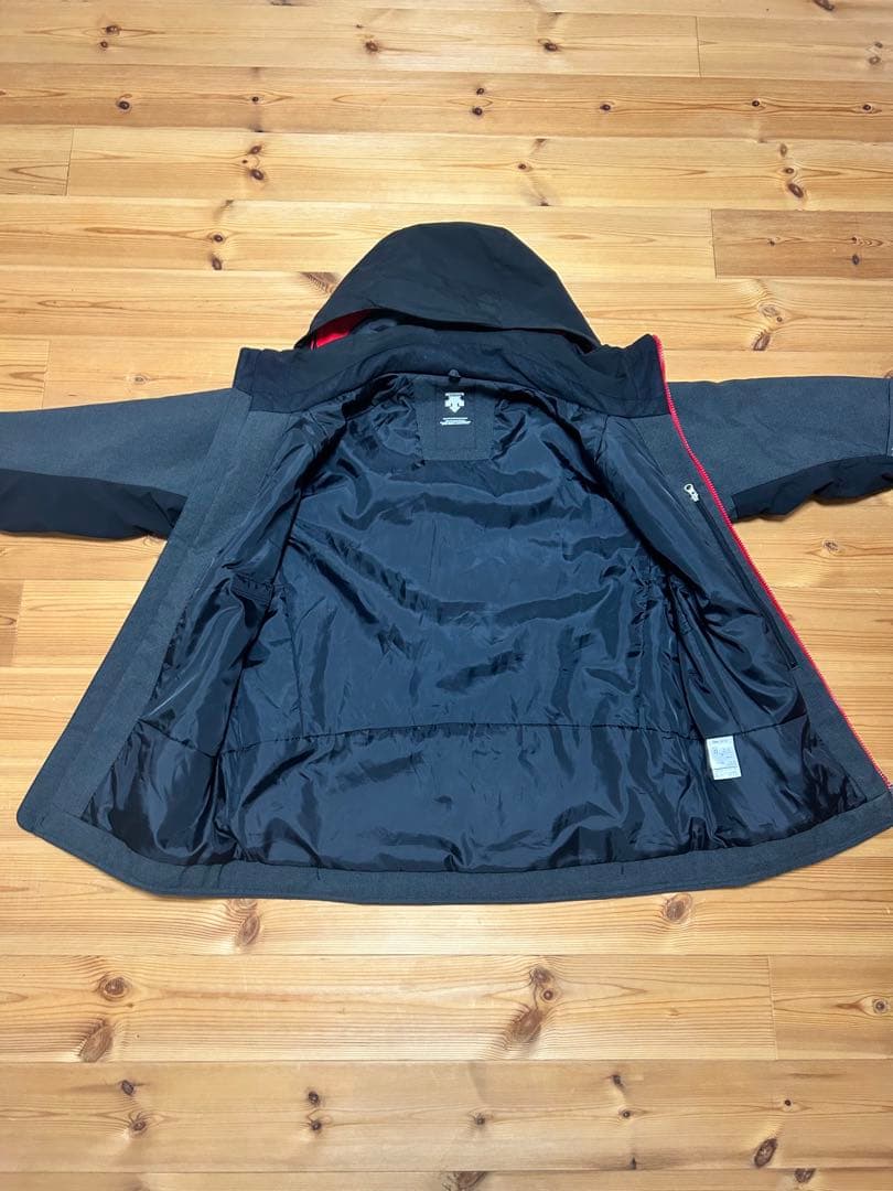 DESCENTE スキーウェア　メンズ グレー/黒/赤　M 上下セット