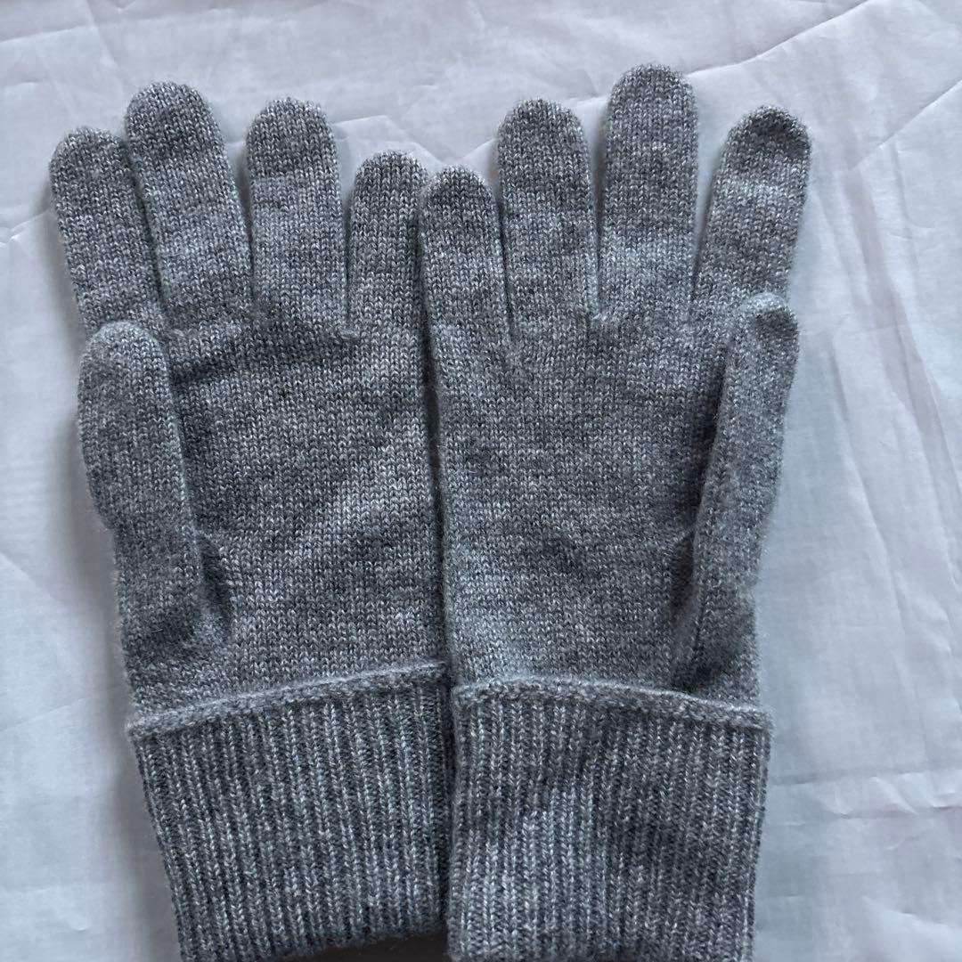 セオリー　カシミアニット帽　手袋　　グレー