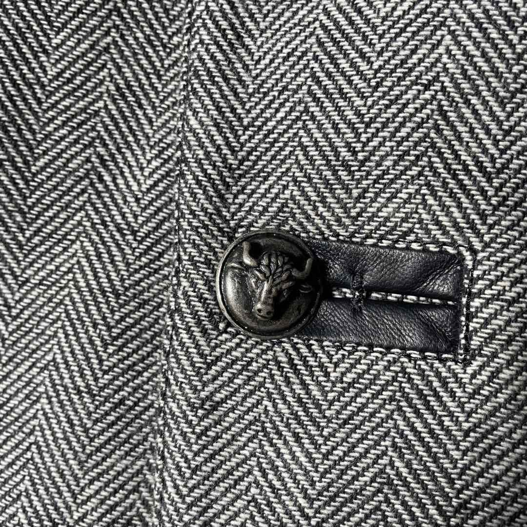 【希少】JEAN PAUL GAULTIER レザー ヘリンボーン コート 48