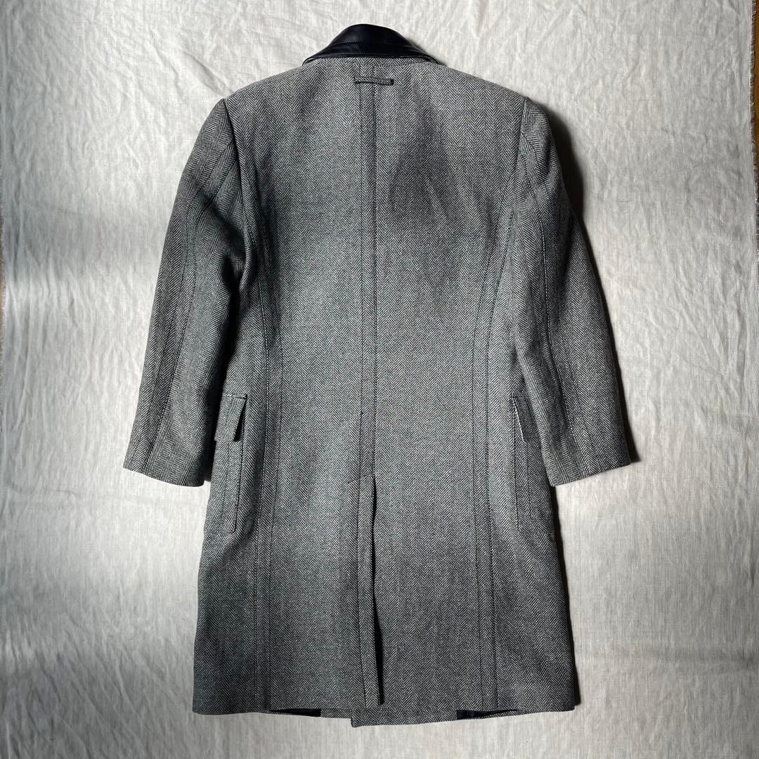 【希少】JEAN PAUL GAULTIER レザー ヘリンボーン コート 48