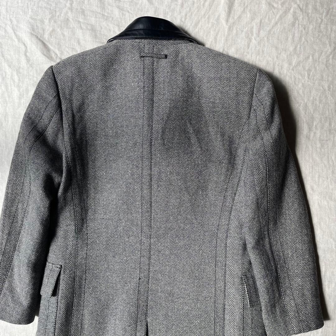 【希少】JEAN PAUL GAULTIER レザー ヘリンボーン コート 48