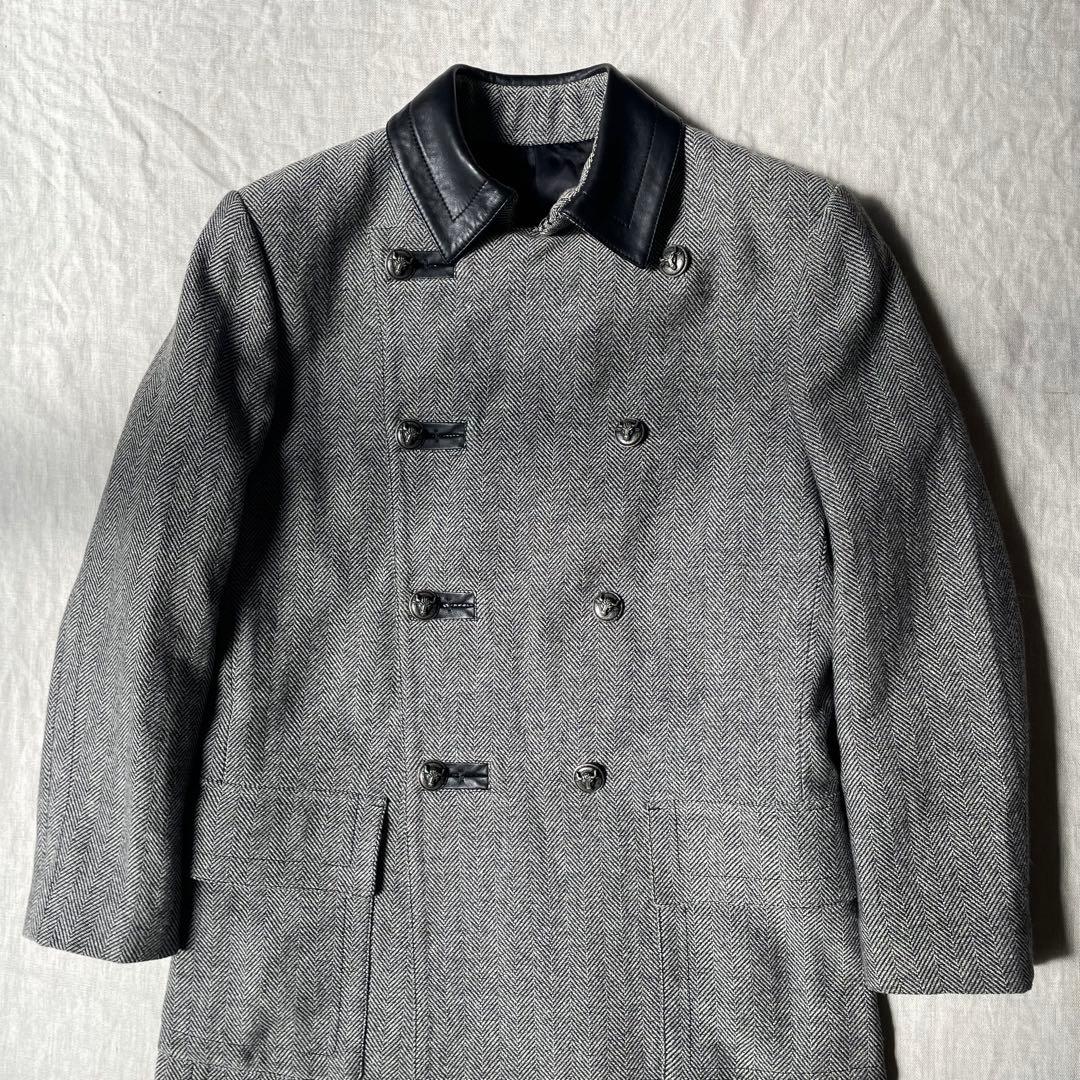 【希少】JEAN PAUL GAULTIER レザー ヘリンボーン コート 48