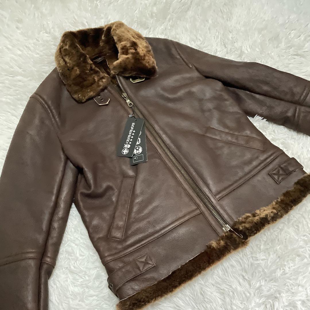 タグ付き✨美品✨B-3 ムートンジャケット　ラムレザー　L