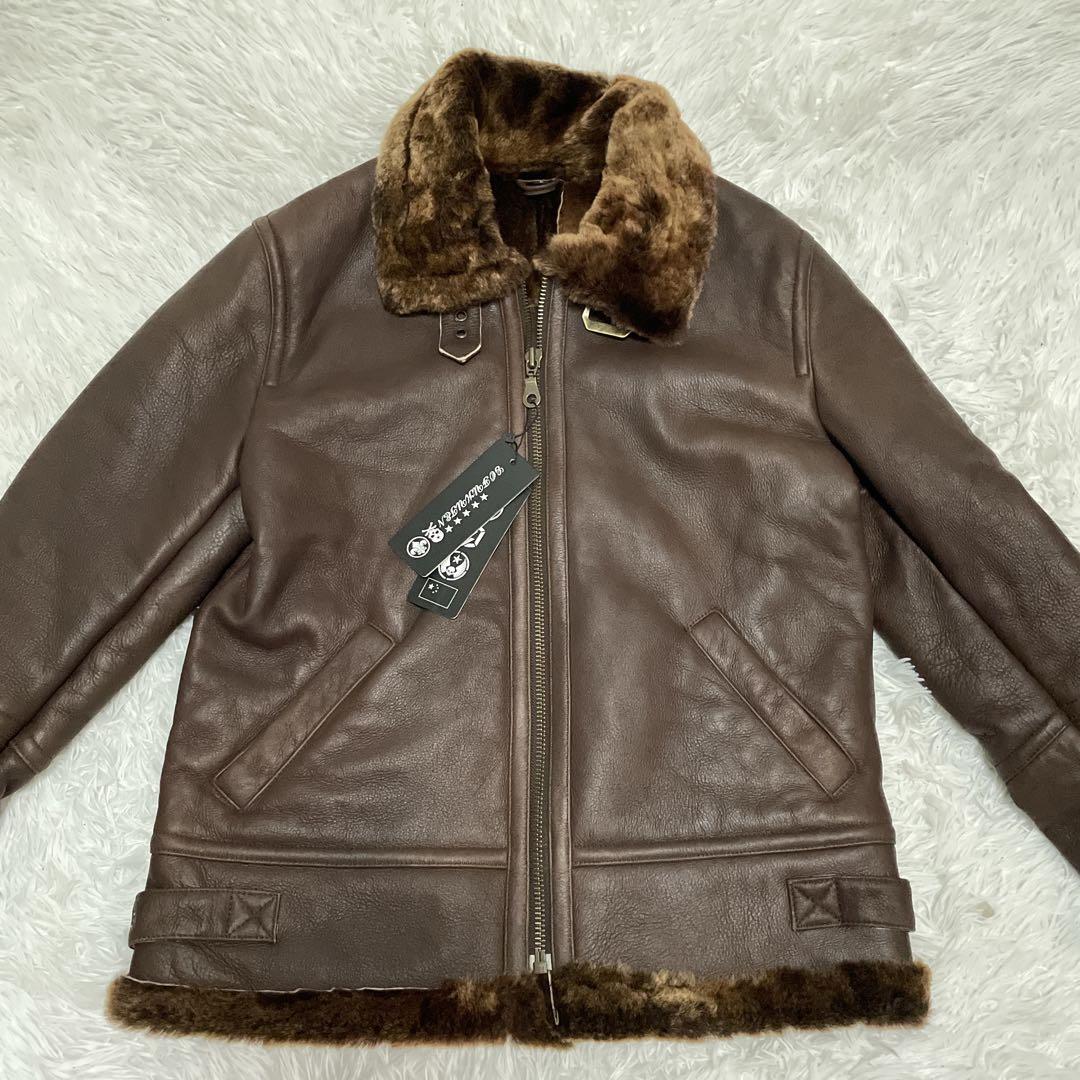 タグ付き✨美品✨B-3 ムートンジャケット　ラムレザー　L