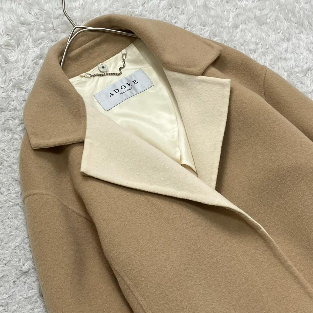 美品✨アドーア 2TONE リバーコート カシミヤ フォックスファー キャメル