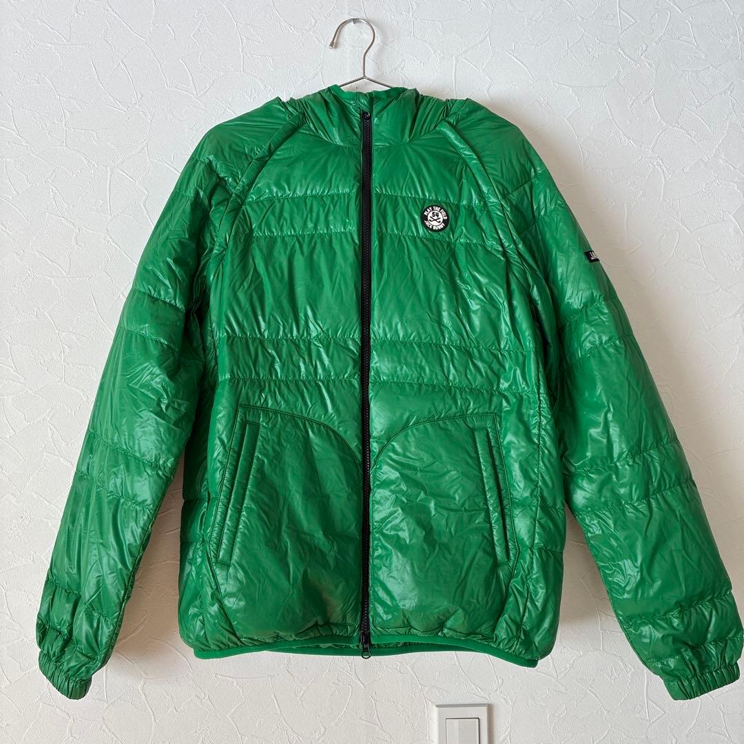 美品 ジャックバニー ダウンジャケット 2way 相当 緑 ゴルフウェア