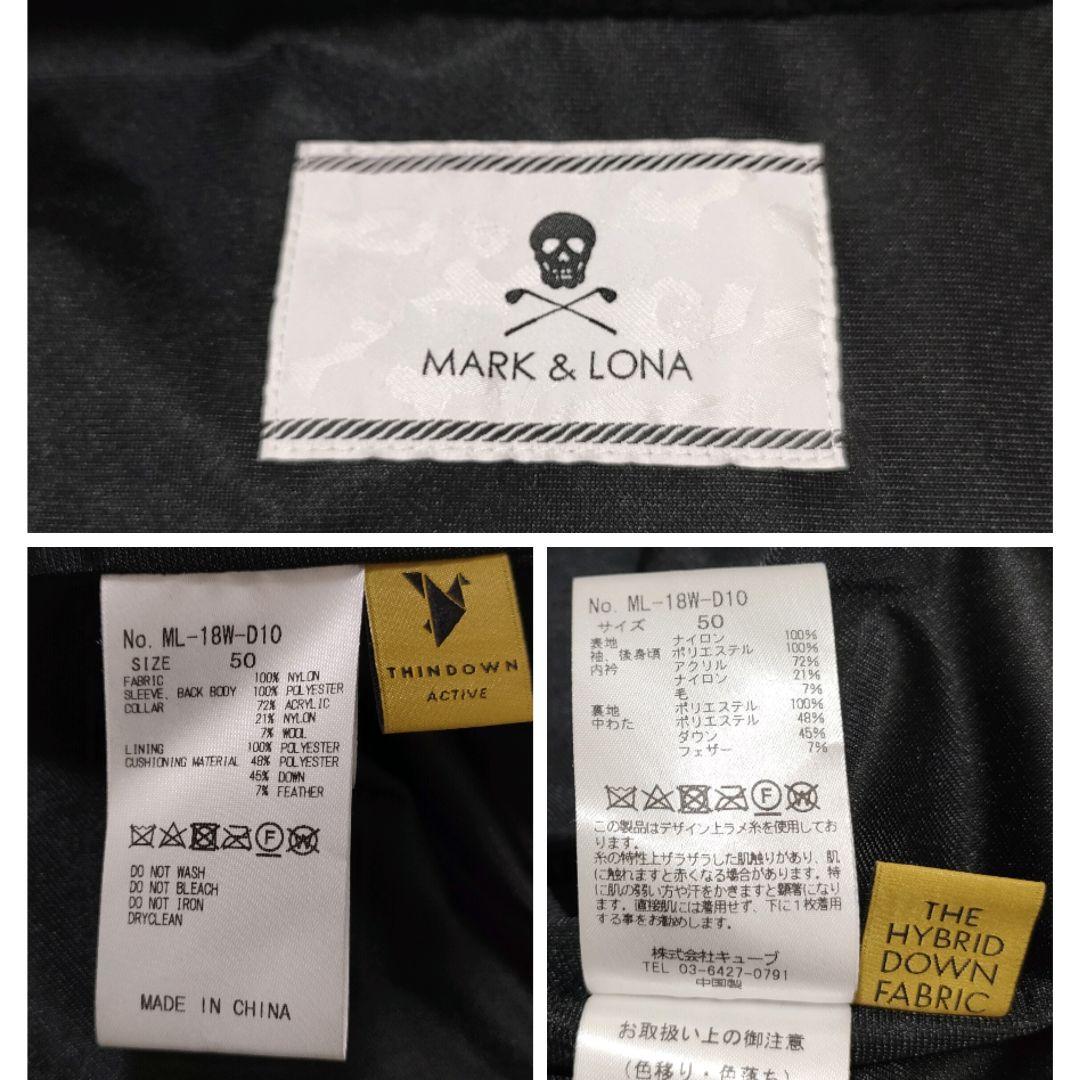 MARK&LONA　ハイブリッドダウンジャケット　スカルロゴ　ジップ　サイズ50