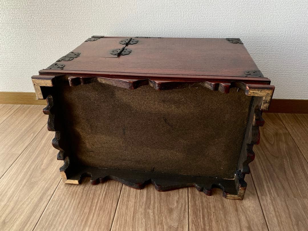 木製からくり鏡台 アンティークドレッサー 年代物