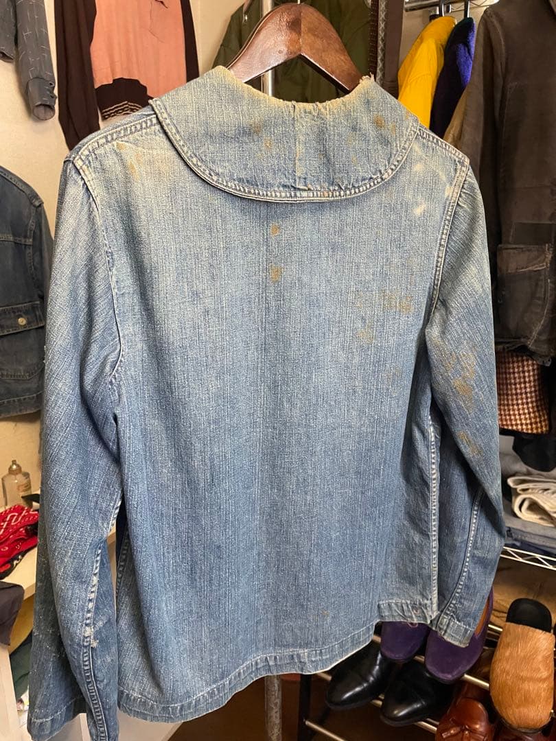 ラ*ン様 1940年代 US NAVY デニムカバーオール　40s us nav