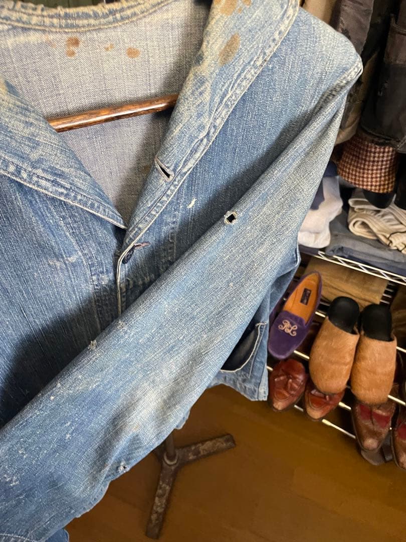 ラ*ン様 1940年代 US NAVY デニムカバーオール　40s us nav