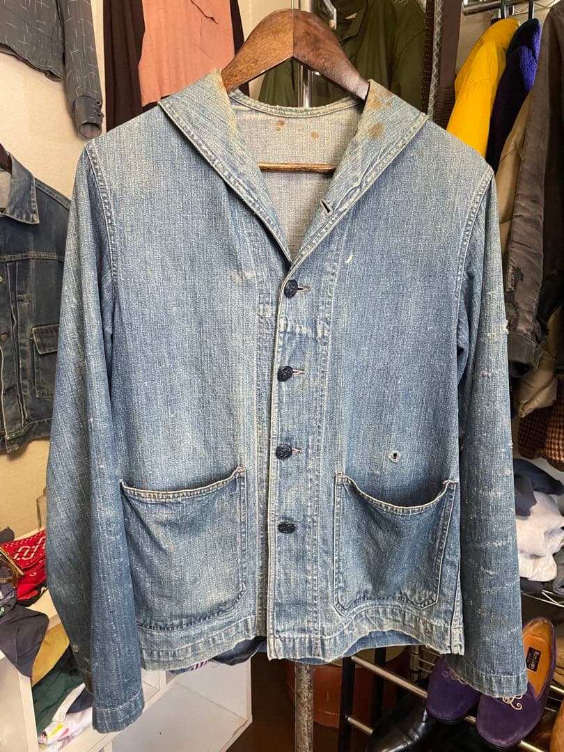 ラ*ン様 1940年代 US NAVY デニムカバーオール　40s us nav