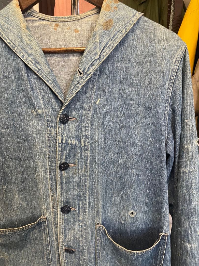 ラ*ン様 1940年代 US NAVY デニムカバーオール　40s us nav