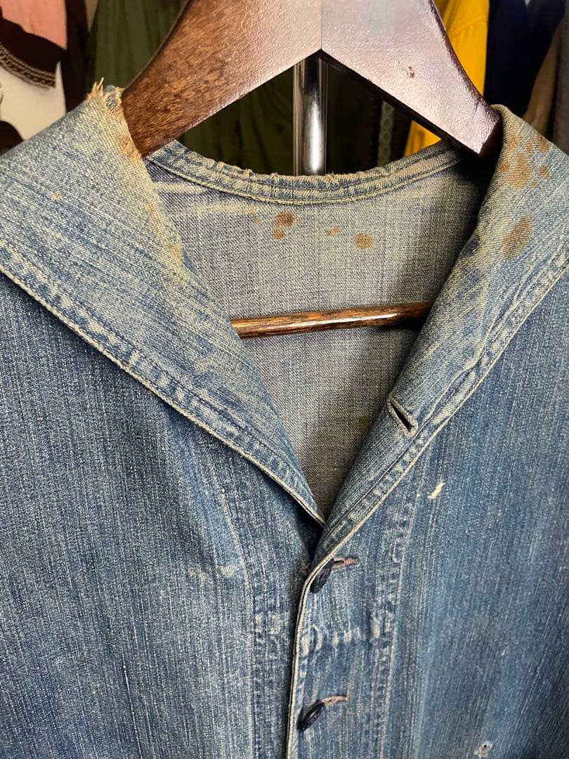 ラ*ン様 1940年代 US NAVY デニムカバーオール　40s us nav