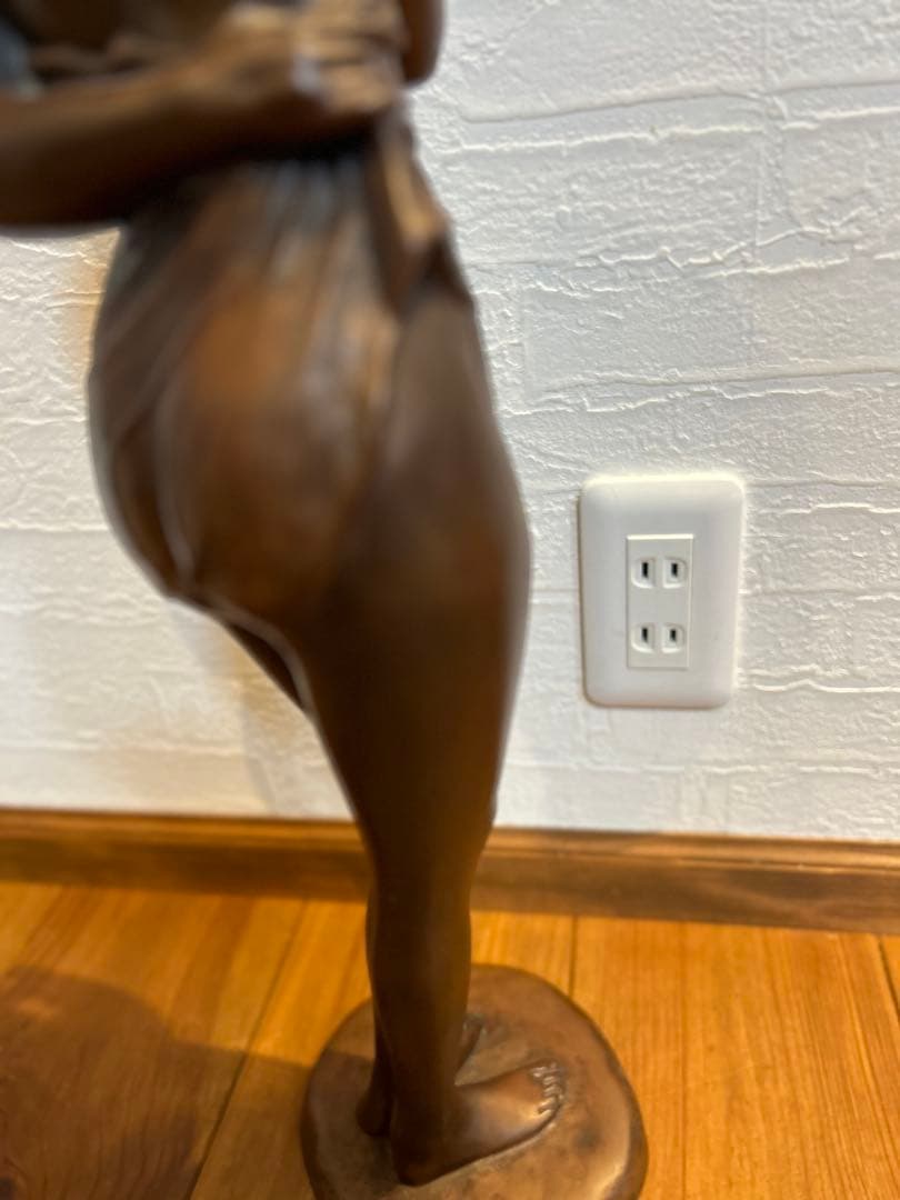 【はじらい】ブロンズ彫刻裸婦像　高岡銅器・竹中正晴作少女銅像/