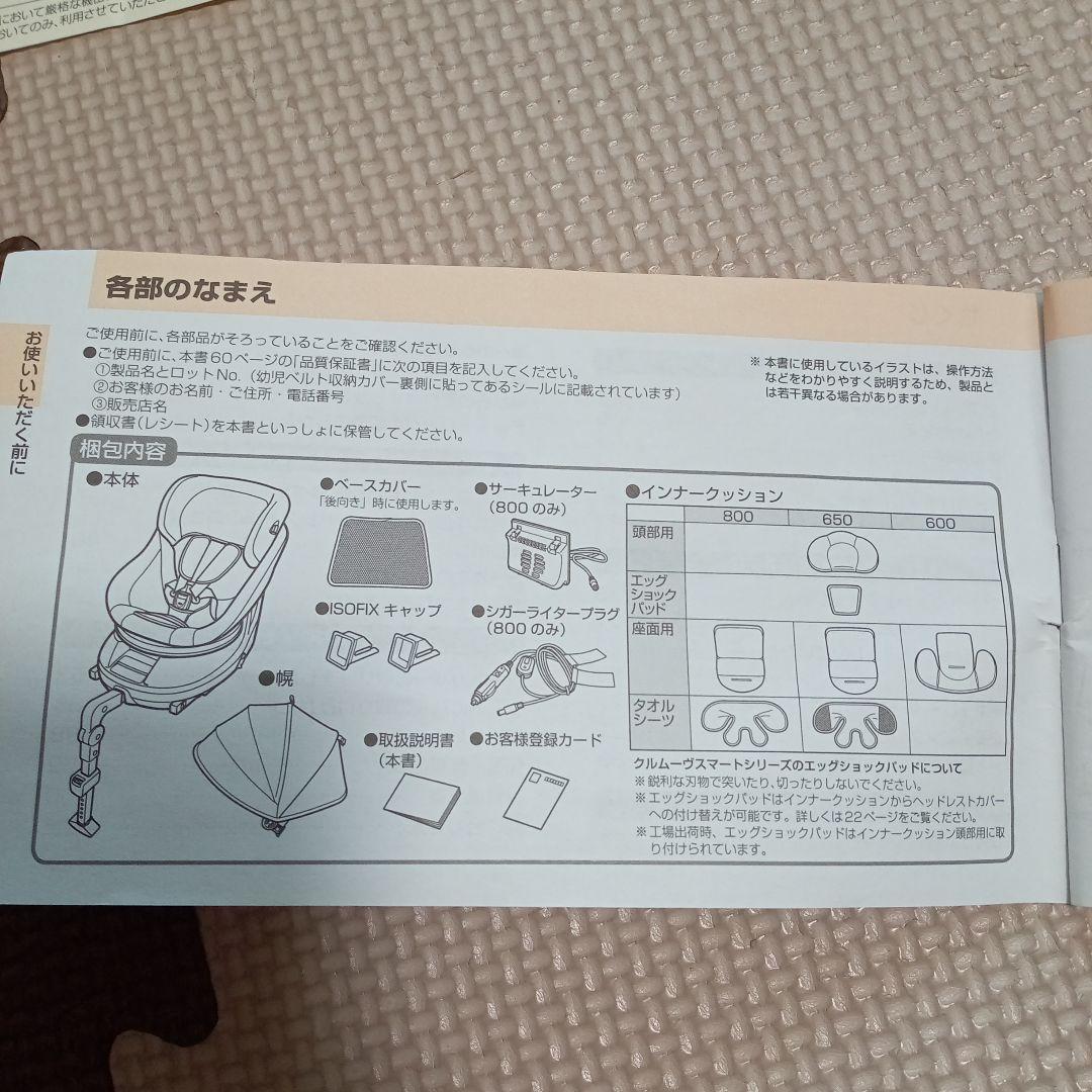 コンビ　360°回転式　isofix チャイルドシート　クルムーヴ　スマート