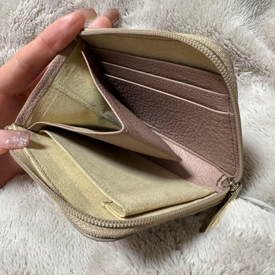 ATAO アタオ　ミリモ　折り財布　ゴールド金具　パイソン箔