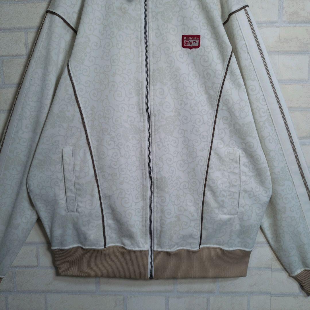オニツカタイガー★和柄 虎刺繍 アームライン トラックジャケット ベージュ M