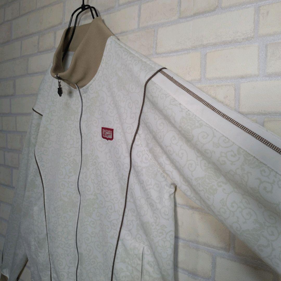 オニツカタイガー★和柄 虎刺繍 アームライン トラックジャケット ベージュ M