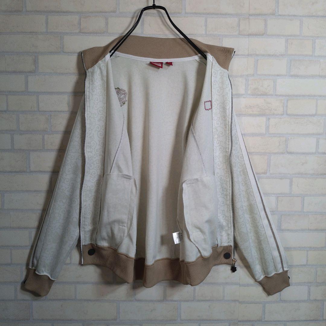 オニツカタイガー★和柄 虎刺繍 アームライン トラックジャケット ベージュ M