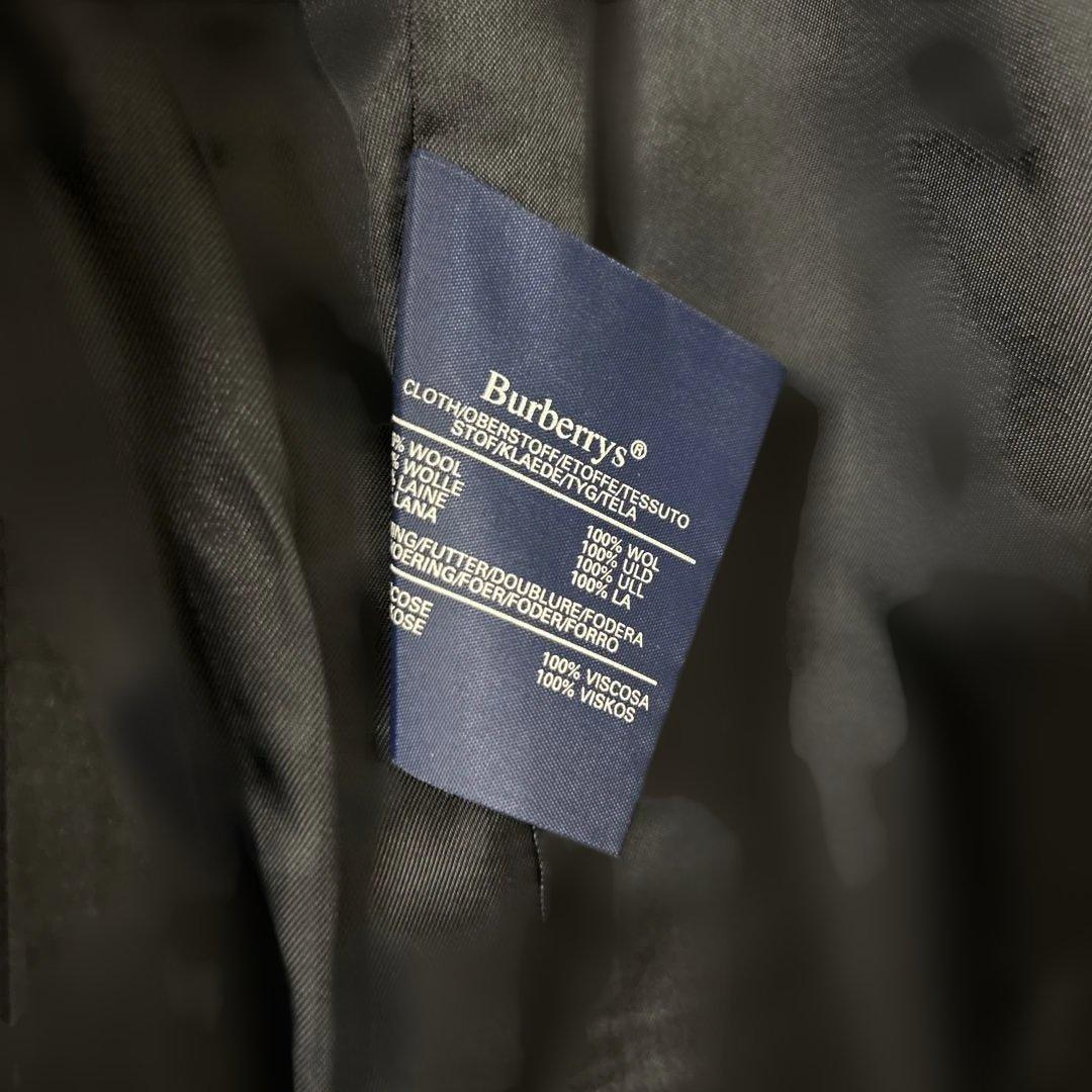 90s Burberryテーラードジャケット　エンブレム刺繍　金ボタン　紺ブレ