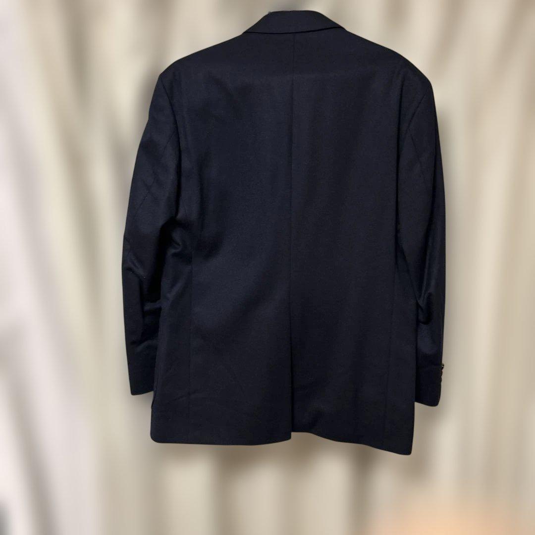 90s Burberryテーラードジャケット　エンブレム刺繍　金ボタン　紺ブレ