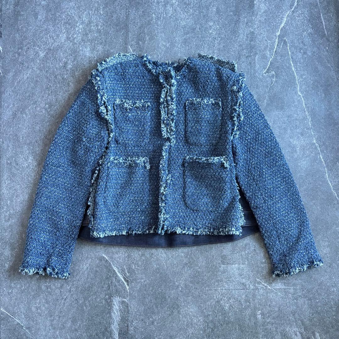 sacai サカイ2025SS 切り替えノーカラージャケット