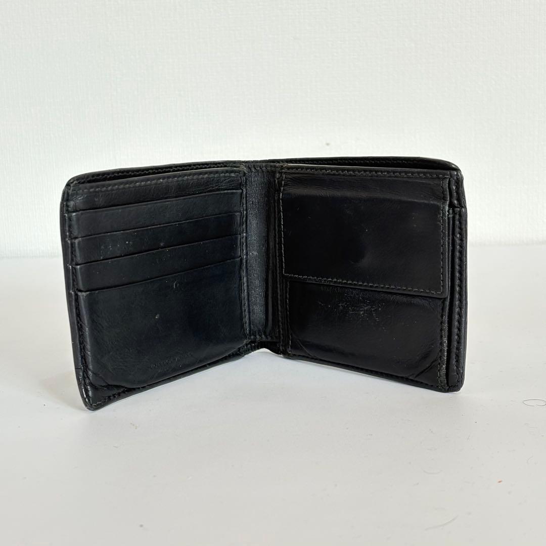 黒のレザー二つ折り財布　ボッテガ