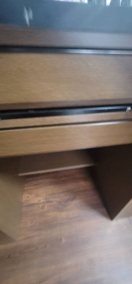 最新【famas7777】　スリーティー彫金デスク両袖　ウォルナットカラー