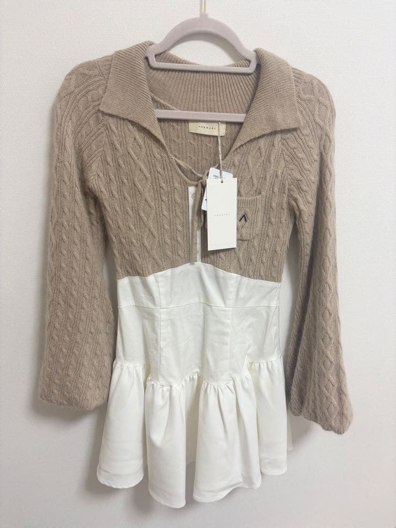 and mary Tess blouse mini dress ベージュ ♡新品
